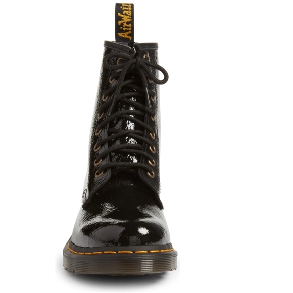 NIB $170 Dr. Martens 1460 Boot (Women) in DISTRESSED BLACK PATENT! - Picture 4 of 6